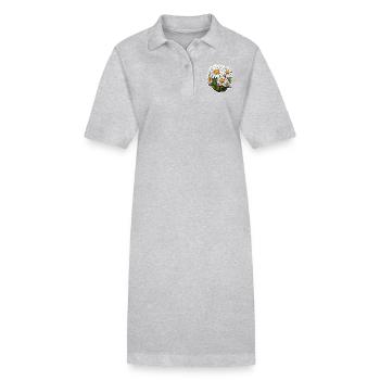 Marguerites 5 fleurs - Robe polo bio PAIGER Stanley/Stella Femme - gris chiné - Devant