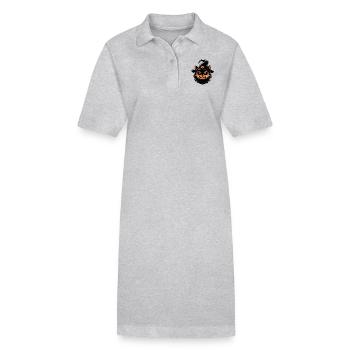 Minou effrayant - Robe polo bio PAIGER Stanley/Stella Femme - gris chiné - Devant