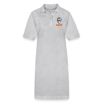 Merz Kann weg - nein zu Merz - Kanzler - Stanley/Stella Frauen Bio-Polokleid PAIGER - Grau meliert - Vorne