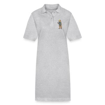 Monkey Miner Pioche Exploitation minière - Robe polo bio PAIGER Stanley/Stella Femme - gris chiné - Devant