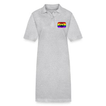 Peacezeichen auf LGBT Regenbogenfahne - Stanley/Stella Frauen Bio-Polokleid PAIGER - Grau meliert - Vorne