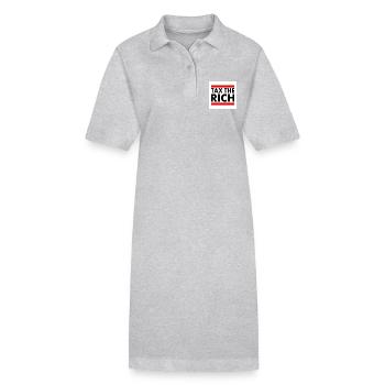 Tax the rich - Stanley/Stella PAIGER Organic Women’s Polo Dress - heather grey - Front