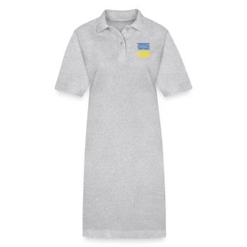 Geschenk Heimat Wurzeln Stolz Ukraine - Stanley/Stella Frauen Bio-Polokleid PAIGER - Grau meliert - Vorne