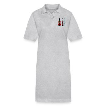 violon - Robe polo bio PAIGER Stanley/Stella Femme - gris chiné - Devant