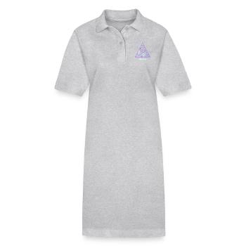 Palm leaves neon triangle Miami gift idea - Stanley/Stella PAIGER Organic Women’s Polo Dress - heather grey - Front