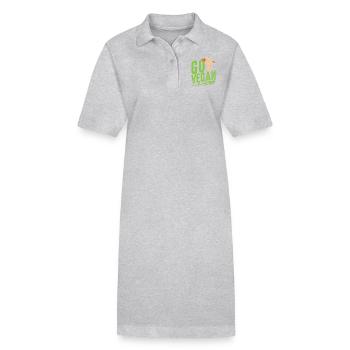 Go Vegan Vegan Veganer Veganismus Möhre Tiere - Stanley/Stella Frauen Bio-Polokleid PAIGER - Grau meliert - Vorne