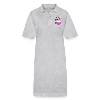 Joyeux anniversaire gâteau rose - Robe polo bio PAIGER Stanley/Stella Femme - gris chiné - Devant