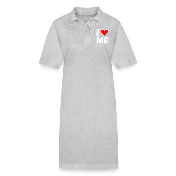 I love me - Stanley/Stella PAIGER Organic Women’s Polo Dress - heather grey - Front