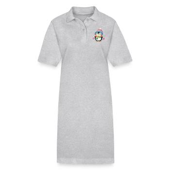 pinguin comic - Stanley/Stella Frauen Bio-Polokleid PAIGER - Grau meliert - Vorne