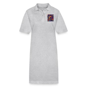 Composition de couleurs abstraite - Robe polo bio PAIGER Stanley/Stella Femme - gris chiné - Devant