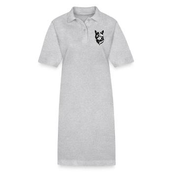 Kätzchen - Stanley/Stella Frauen Bio-Polokleid PAIGER - Grau meliert - Vorne