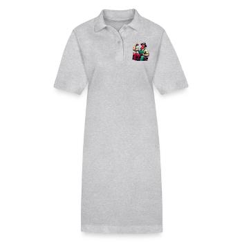 Tracteur Vintage Révolutionnaire Rural - Robe polo bio PAIGER Stanley/Stella Femme - gris chiné - Devant