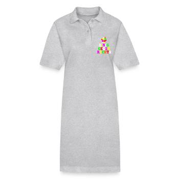 Einig gegen rechts - Stanley/Stella Frauen Bio-Polokleid PAIGER - Grau meliert - Vorne