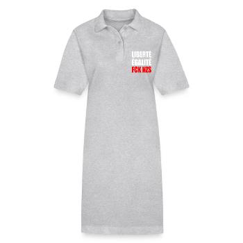Liberté égalité fck nzs - Robe polo bio PAIGER Stanley/Stella Femme - gris chiné - Devant
