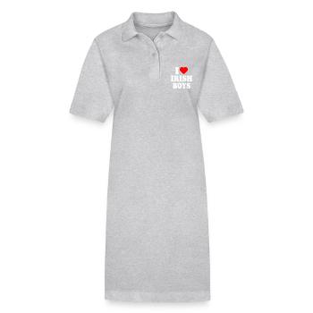 I love irish boys - Stanley/Stella Frauen Bio-Polokleid PAIGER - Grau meliert - Vorne