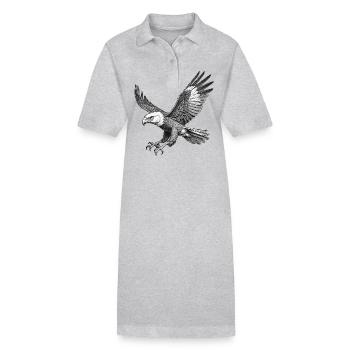 Fliegender Adler, Grafik - Stanley/Stella Frauen Bio-Polokleid PAIGER - Grau meliert - Vorne