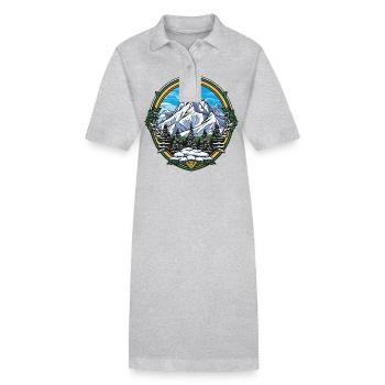 Mountaineering Shield - Stanley/Stella PAIGER Organic Women’s Polo Dress - heather grey - Front
