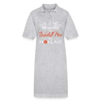 Basketball Mom Beware - Stanley/Stella PAIGER Organic Women’s Polo Dress - heather grey - Front