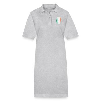 fingerprint i love Irland ireland - Stanley/Stella Frauen Bio-Polokleid PAIGER - Grau meliert - Vorne