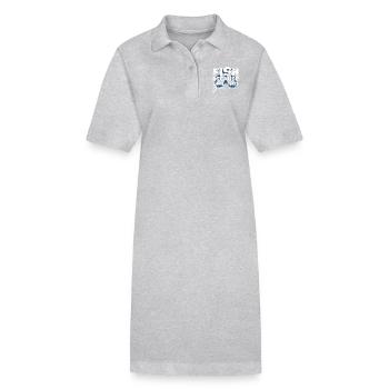 Angel Design Angler Angeln Fischen Rute Geschenk - Stanley/Stella Frauen Bio-Polokleid PAIGER - Grau meliert - Vorne