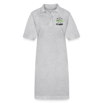 Funny vegan potholed grass saying gift - Stanley/Stella PAIGER Organic Women’s Polo Dress - heather grey - Front