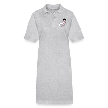 pirat seeraeuber kapitaen matrose seebaer schiff b - Stanley/Stella Frauen Bio-Polokleid PAIGER - Grau meliert - Vorne