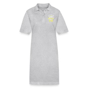 je ne suis pas tout le temps chiante - Robe polo bio PAIGER Stanley/Stella Femme - gris chiné - Devant