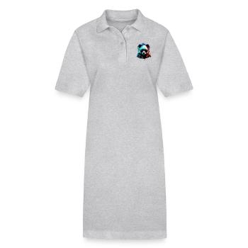 Panda futuriste - Robe polo bio PAIGER Stanley/Stella Femme - gris chiné - Devant