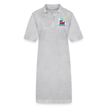 Image colorée d’un remorqueur amusant - Robe polo bio PAIGER Stanley/Stella Femme - gris chiné - Devant