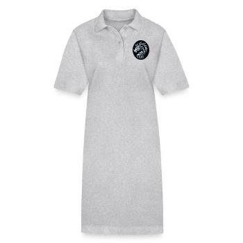 Tribal Dragon Black and White - Stanley/Stella PAIGER Organic Women’s Polo Dress - heather grey - Front