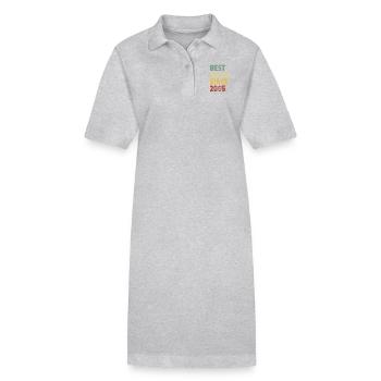 Design rétro cool pour maman de fils ou de fille. - Robe polo bio PAIGER Stanley/Stella Femme - gris chiné - Devant