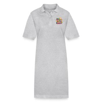 Ne jamais arrêter de construire des châteaux de sable - Robe polo bio PAIGER Stanley/Stella Femme - gris chiné - Devant