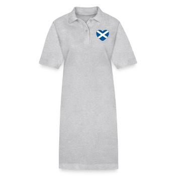 Cœur du drapeau écossais - Robe polo bio PAIGER Stanley/Stella Femme - gris chiné - Devant