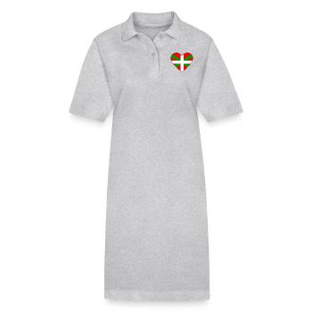 Baskische Flagge Herz - Stanley/Stella Frauen Bio-Polokleid PAIGER - Grau meliert - Vorne