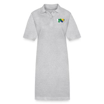 Pakistan Bosnie drapeau coeur - Robe polo bio PAIGER Stanley/Stella Femme - gris chiné - Devant