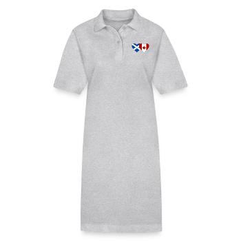 Scotland Canada Flag Heart - Stanley/Stella PAIGER Organic Women’s Polo Dress - heather grey - Front