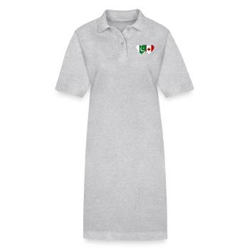 Coeur de drapeau du Pakistan Canada - Robe polo bio PAIGER Stanley/Stella Femme - gris chiné - Devant
