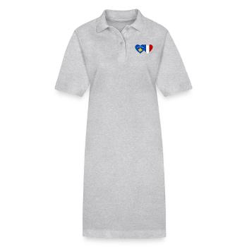 Kosovo Frankreich Flagge Herz - Stanley/Stella Frauen Bio-Polokleid PAIGER - Grau meliert - Vorne