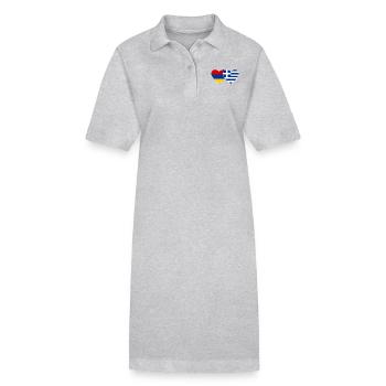 Armenien Griechenland Flagge Herz - Stanley/Stella Frauen Bio-Polokleid PAIGER - Grau meliert - Vorne