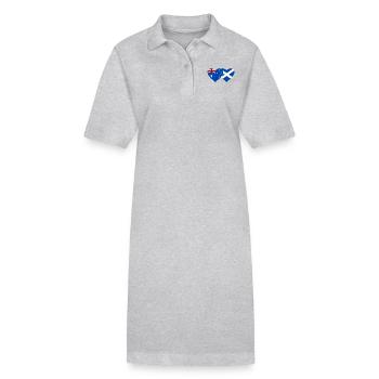 Australie Écosse Drapeau Cœur - Robe polo bio PAIGER Stanley/Stella Femme - gris chiné - Devant