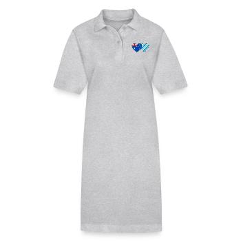 Australie Bavière Drapeau Coeur - Robe polo bio PAIGER Stanley/Stella Femme - gris chiné - Devant