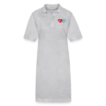 Turkey Bavaria Flag Heart - Stanley/Stella PAIGER Organic Women’s Polo Dress - heather grey - Front