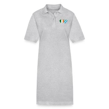 Ireland Bavaria Flag Heart - Stanley/Stella PAIGER Organic Women’s Polo Dress - heather grey - Front