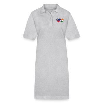 Liechtenstein Indien Flagge - Stanley/Stella Frauen Bio-Polokleid PAIGER - Grau meliert - Vorne