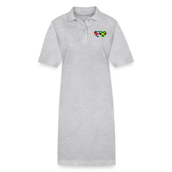 Kuba Jamaika Flagge Herz - Stanley/Stella Frauen Bio-Polokleid PAIGER - Grau meliert - Vorne