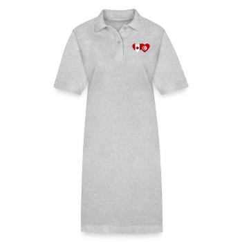 Drapeau du Canada et de la Tunisie - Robe polo bio PAIGER Stanley/Stella Femme - gris chiné - Devant