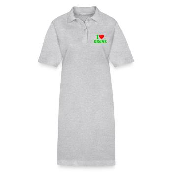 I love grüne - Stanley/Stella Frauen Bio-Polokleid PAIGER - Grau meliert - Vorne