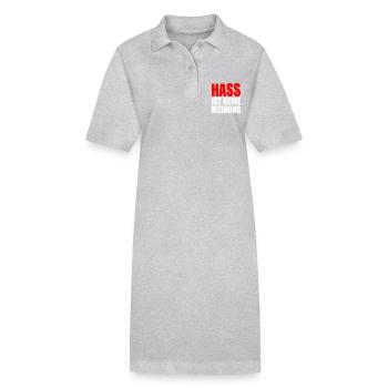 hass ist keine meinung - Stanley/Stella Frauen Bio-Polokleid PAIGER - Grau meliert - Vorne