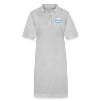 "Je pêche car frapper sur les gens .." - Robe polo bio PAIGER Stanley/Stella Femme - gris chiné - Devant