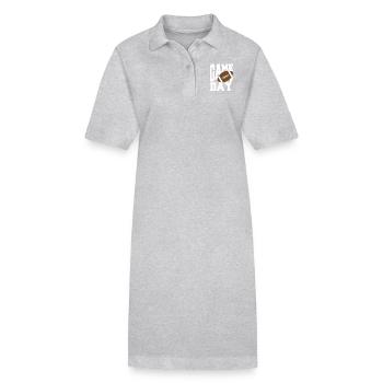 Football American USA US Christmas Xmas Superbowl - Stanley/Stella Frauen Bio-Polokleid PAIGER - Grau meliert - Vorne